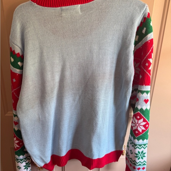 Holiday Spirit Christmas Sweater Women's Size Large. Bells and pompom accents. - Picture 8 of 12
